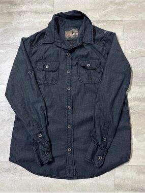 Boys’ Dark Denim Button-Up Shirt
